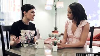 PURE TABOO Scheming Lesbo Convinces Straight Friend Alexis Tae To Banged!