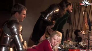 Anal Group Sex into costumes with huge boobed blonde and dark hair Women