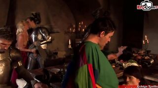 Anal Group Sex into costumes with huge boobed blonde and dark hair Women
