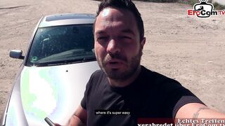 German Tattoo bitch at outdoors real date and banged point of view