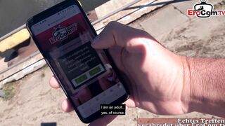 German Tattoo bitch at outdoors real date and banged point of view