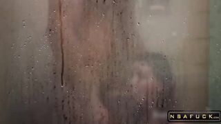 Spying Big Tit Step Sister in the Shower