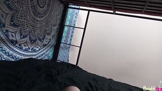 Alex Adams is happy to have caught his petite stepsister Aria Skye in the shower so he can spy on