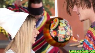 Stepsiblings sneaks out to fuck inside the bedroom