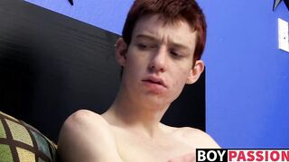 Cute horny twink Dennise likes stroking while on the phone