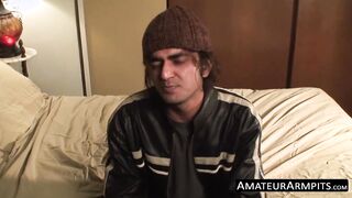 Naughty butt pirate strokes his hairy shaft and cums