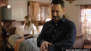 Kinky stepdaddy fucks stepdaughter pussy while alone