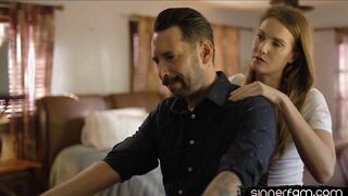 Kinky stepdaddy fucks stepdaughter pussy while alone