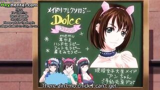 Busty maid helps horny student to cum