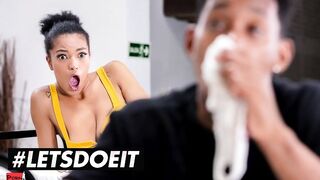 HORNYHOSTEL - Gigantic Titties Ebony Hot Tina Fire Hardcore Anal Sex With Freaky Panty Thief