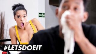 HORNYHOSTEL - Gigantic Titties Ebony Hot Tina Fire Hardcore Anal Sex With Freaky Panty Thief
