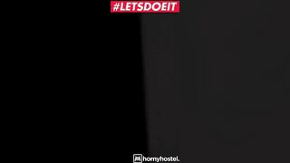 TURNED ON HOSTEL - Thin 19 Yo Opens Her Legs For Huge