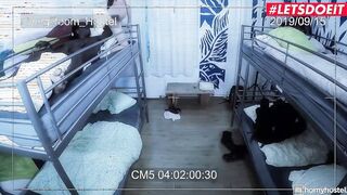 TURNED ON HOSTEL - Thin 19 Yo Opens Her Legs For Huge