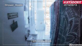 TURNED ON HOSTEL - Thin 19 Yo Opens Her Legs For Huge