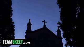 TeamSkeet AllStars - Holy Man Gives Possessed Teeny beauty An Exorcism With Gigantic Dick