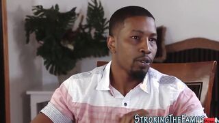 Ebony stepmom facialized