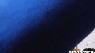Violet leans on the table to be fucked