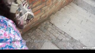 Blond Czech exhibitionist bounces her crazy sexy butt on a long-cock
