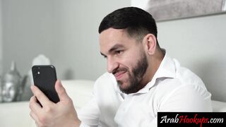 Arab teen cleaner sucking big hard cock