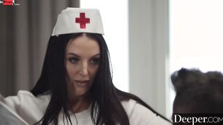 Deeper. Hottie nurse Angela White takes care of patient Manuel