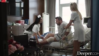 Deeper. Hottie nurse Angela White takes care of patient Manuel