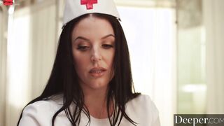 Deeper. Hottie nurse Angela White takes care of patient Manuel