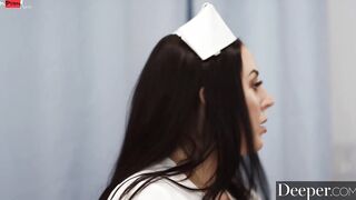 Deeper. Hottie nurse Angela White takes care of patient Manuel