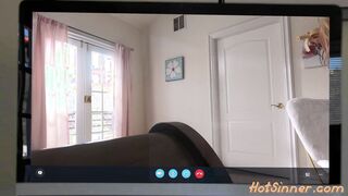 Skinny hottie rubbing her pussy