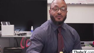 Black dude fucks her tattooed ts boss