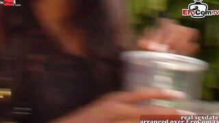 Petite dark haired young woman picked up on vacation for porn casting