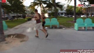 Petite dark haired young woman picked up on vacation for porn casting