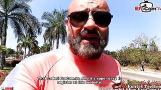 German mom meets, flirts and fucks on holiday with tourist
