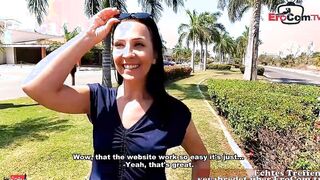 German mom meets, flirts and fucks on holiday with tourist