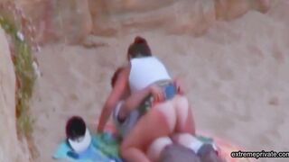 Auntie fucks on the beach while i watch