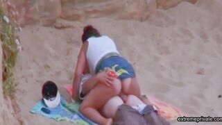 Auntie fucks on the beach while i watch