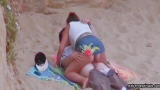 Auntie fucks on the beach while i watch