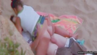 Auntie fucks on the beach while i watch