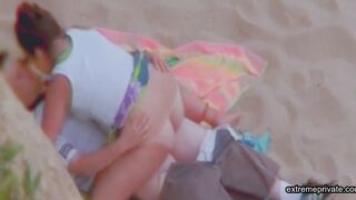 Auntie fucks on the beach while i watch