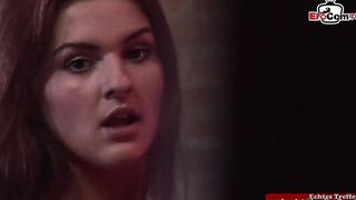 Dark Haired teens yo inside a corset fucks inside an anal threesome FMM