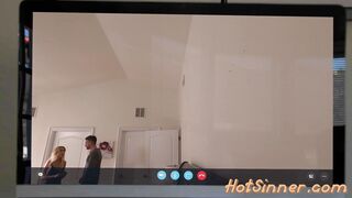 Petite blonde babe watched fucking