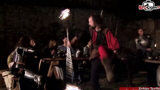 Anal sex costume party with dark haired natural boobies cunt with mouth