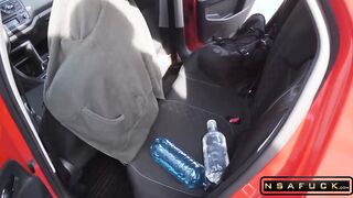 Sweet looking Step Sister Gets Huge Cum in Car