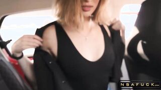 Sweet looking Step Sister Gets Huge Cum in Car