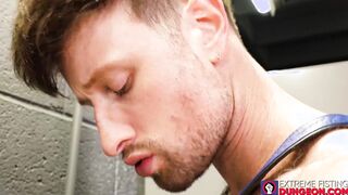 Bathroom ass fucking and fising with horny Nate Grimes