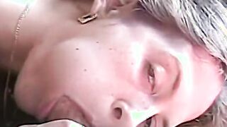 Amateur chick makes him cum by sucking him off real good