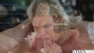 VIXEN Curvy Blonde Vic makes an give Oliver can't resist