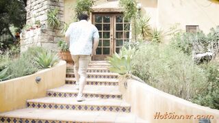 Horny latina giving head and riding