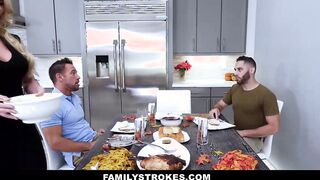 Army Boy Meets Big Boobed Stepmom For Thanksgiving