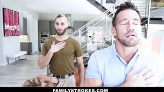 Army Boy Meets Big Boobed Stepmom For Thanksgiving