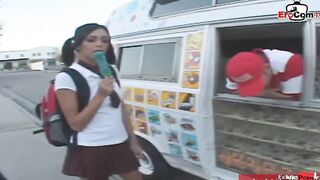 Slim black hair college 19 yo seduce from the candyman